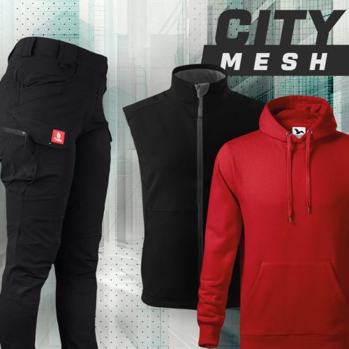 City Mesh piros munkaruha szett